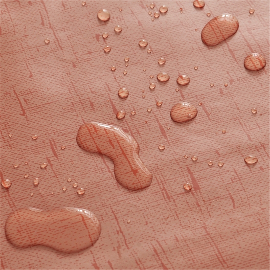 Nappe cirée effet lin terre cuite 140 cm