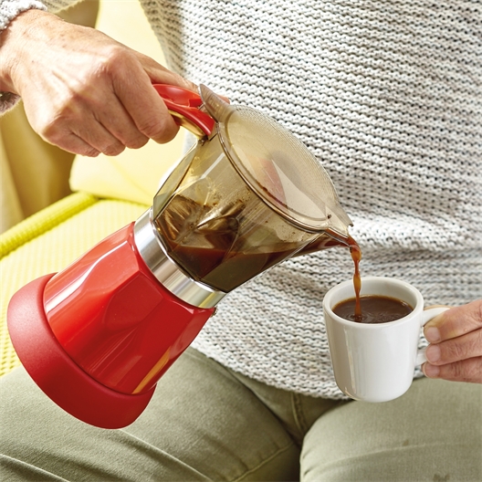 Cafetière italienne électrique rouge