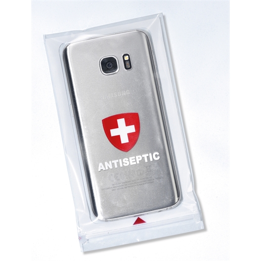 Lot 4 pochettes antiseptiques téléphone : 2 modèles