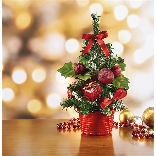 6 mini sapins rouges