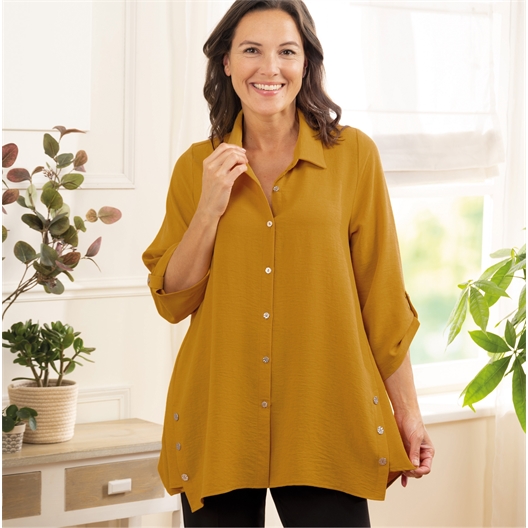 Chemise ample moutarde