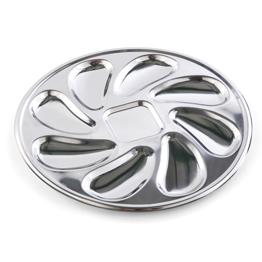 Lot de 2 ou 4 assiettes à huîtres inox