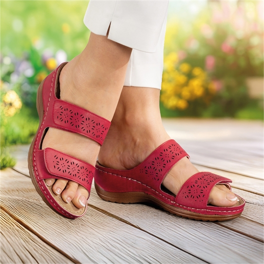 Mules ajourées Mahée Rouge - taille 39