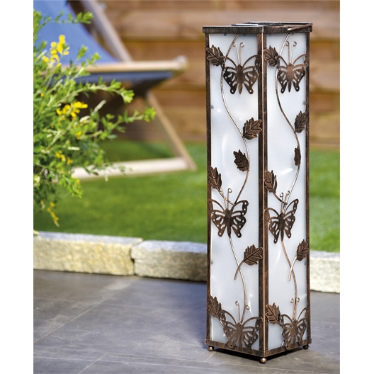 Lampe de sol papillons solaire
