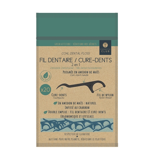 20 cure-dents/fil dentaire charbon