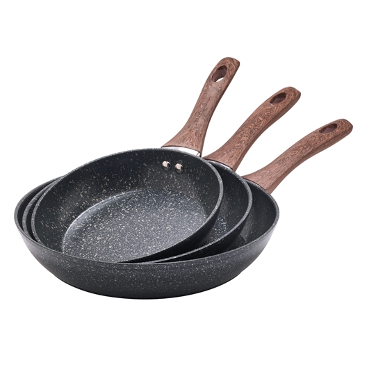 Lot de 3 poêles revêtement "météorite" Pradel®