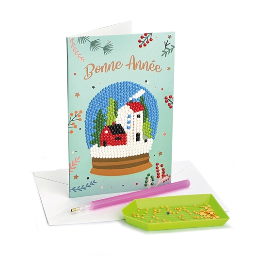 Set de 4 cartes postales à diamanter Nouvel an