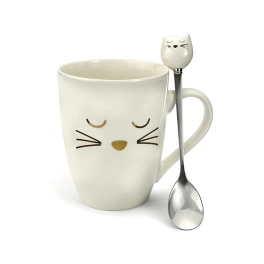 Mug et sa cuillère chat