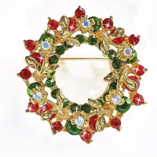 Broche couronne de Noël
