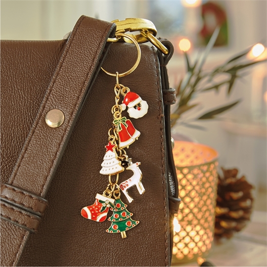 Porte-clefs 6 charms Noël