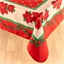Rood tafelkleed met kerststermotief : Rond of Rechthoekig