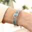 Bracelet coloris argenté et turquoise