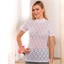 High-necked lace T-shirt Flesh-coloured - size L