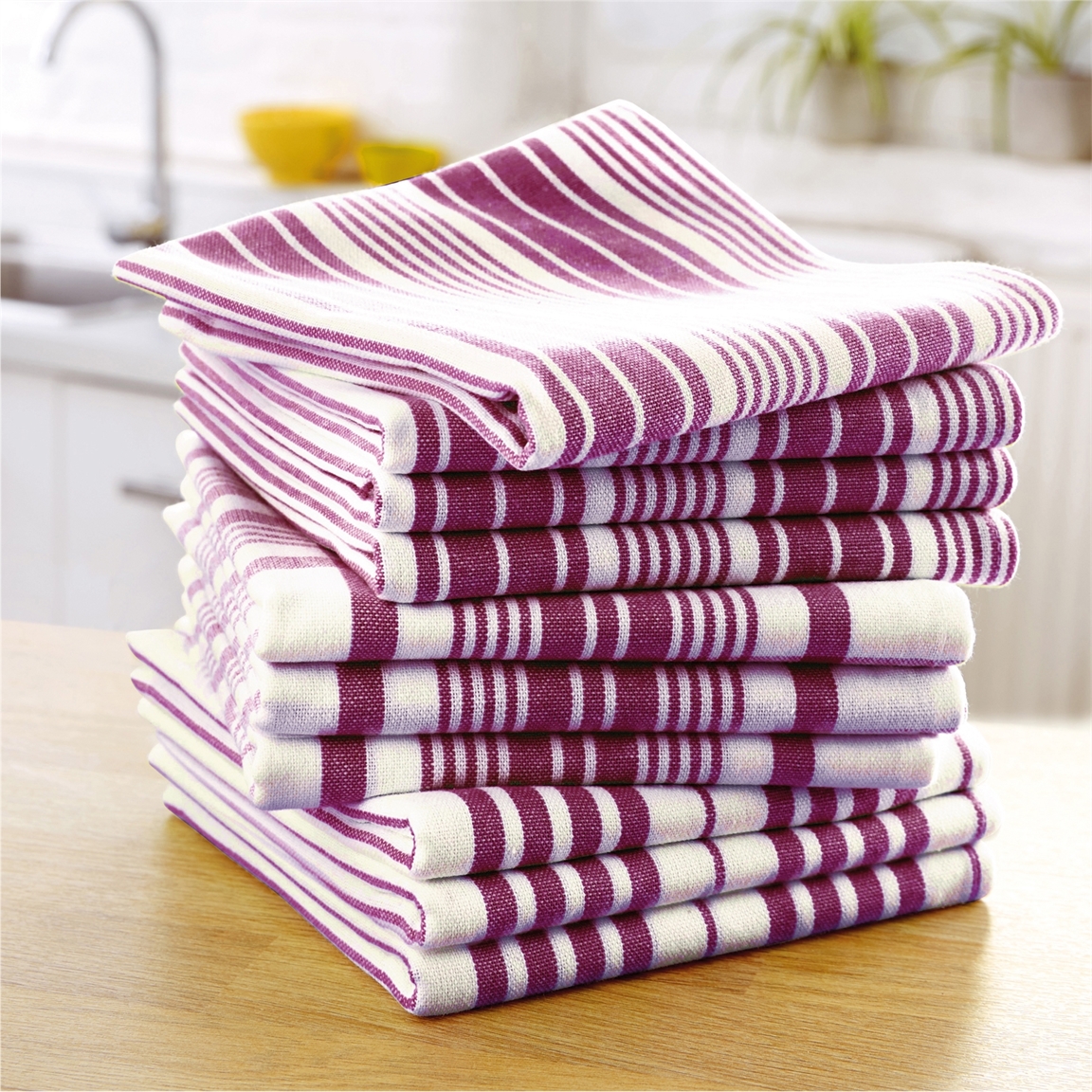 Lot De 5 Torchons De Cuisine En Coton - Dimensions 50x70 Cm - Vert, Absorbants Et Certifiés Oeko-Tex