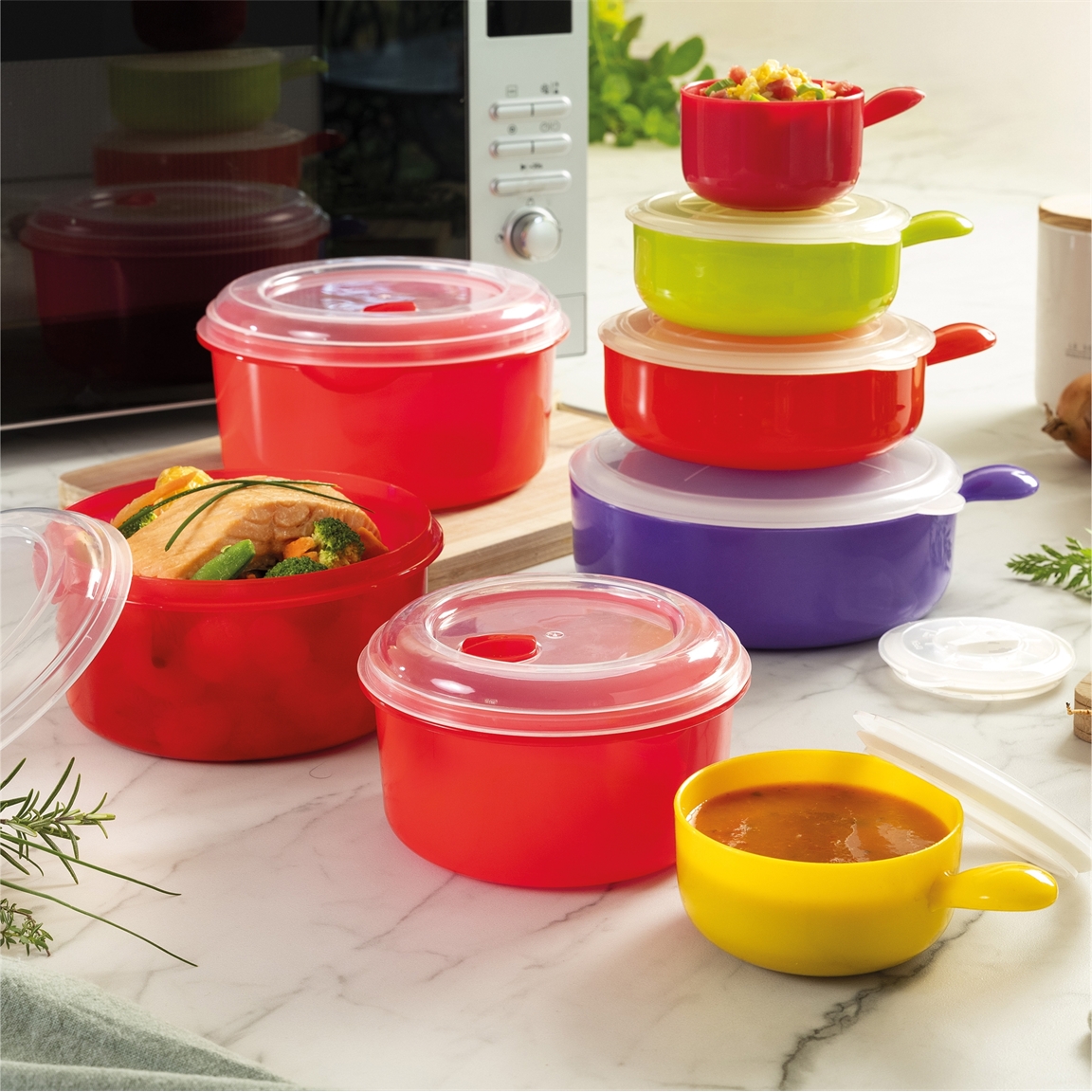 4Innovators - Lot de 4 bols pour aliments chauds - Protège les mains des plats chauds - Lot de