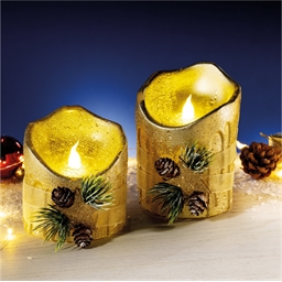 2 bougies LED dorées