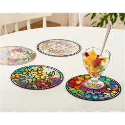 Kit broderie diamant 4 sets de table fleurs