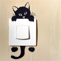 Set mit 2 Lichtschalter-Stickern Katze