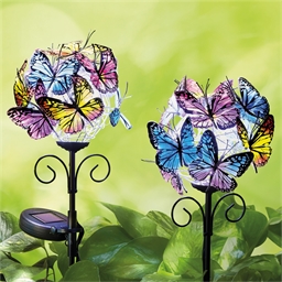 2 Solarkugeln Schmetterlinge
