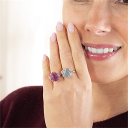 Bague bouton de rose Améthyste