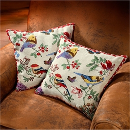 Housses coussins oiseaux