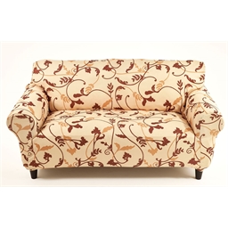 Housse fauteuil élastiquée arabesques marron