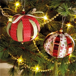 Set de 8 boules de Noël en papier à réaliser