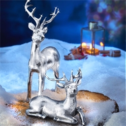 Silvery reindeer lying