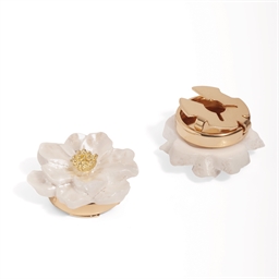 Lot de 2 cache-boutons fleurs Blanc