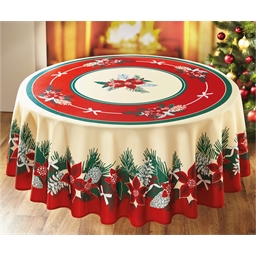 Nappe poinsettias et sapins