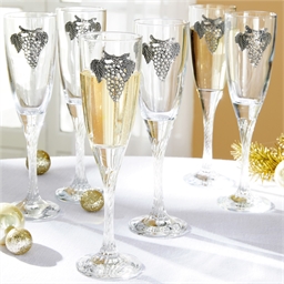 6 flûtes à champagne "Grand cru"