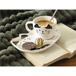 Assiette et tasse chat