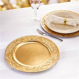 Lot de 2 dessous d'assiettes dorés