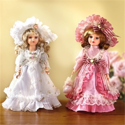 Poupée d'ornement romantique Rose, Blanche ou Lot de 2