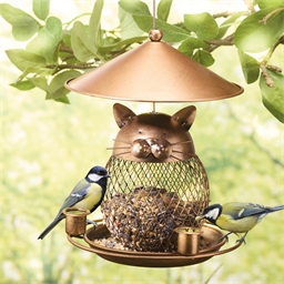 Mangeoire oiseaux forme chat