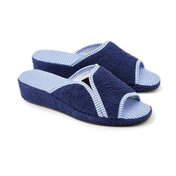 Mules éponge vichy Bleu - taille 36