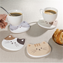 Lot de dessous de verre chat