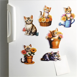 Lot de 6 magnets chat