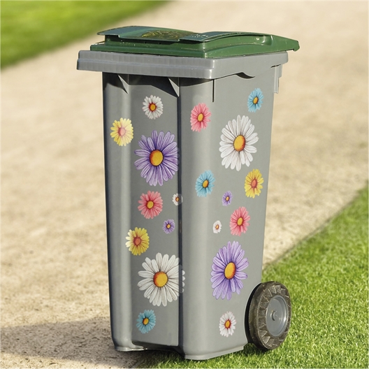 Stickers poubelle fleurs
