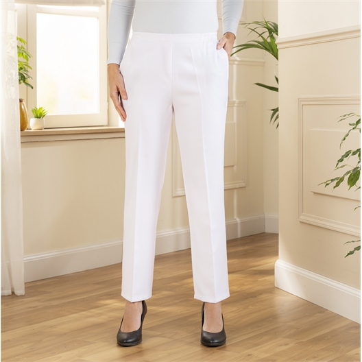 Pantalon à pinces confort Blanc - taille 40