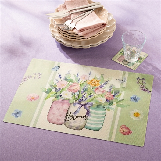 Lot de 4 sets de table et dessous de verres