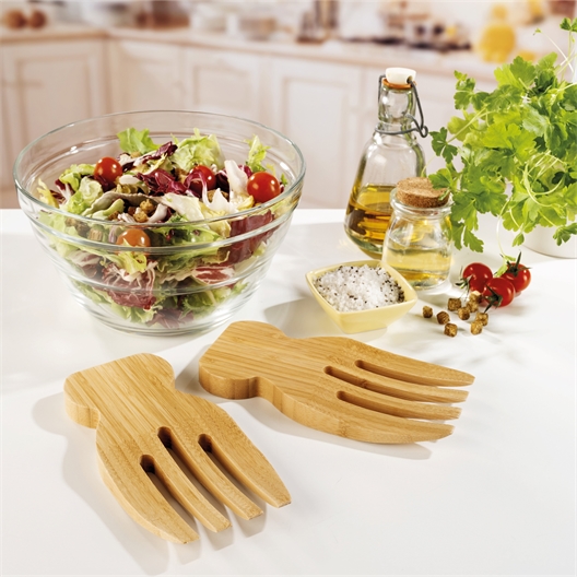 design61 Bambou Couverts à salade Fourchette à salade Cuillère de service 1 pièces Couverts à salade antibactérien Ustensiles de cuisine 