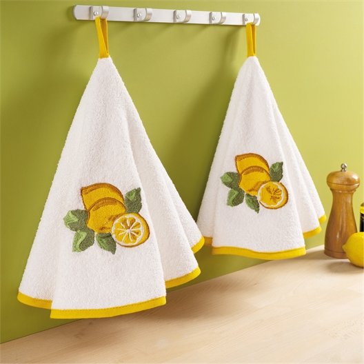 Lot de 2 essuie-mains citron