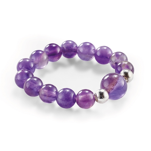 Bague élastique Améthyste