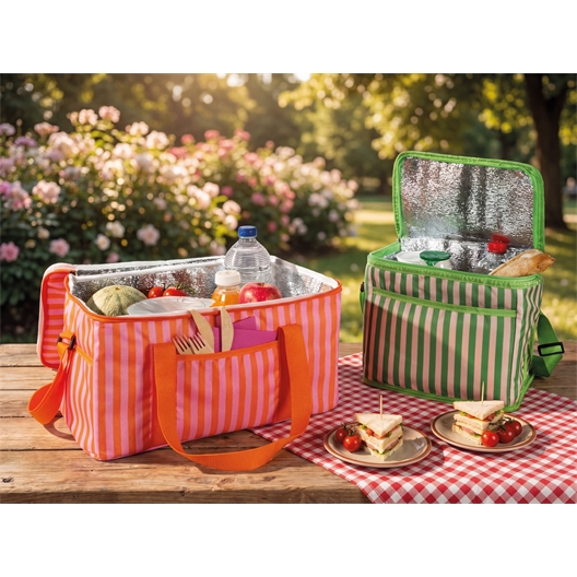 Sac isotherme Rayé vert 10 L