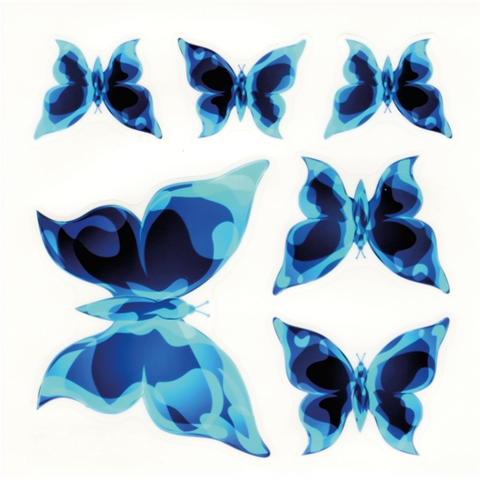 Lot de 6 stickers papillons lumineux