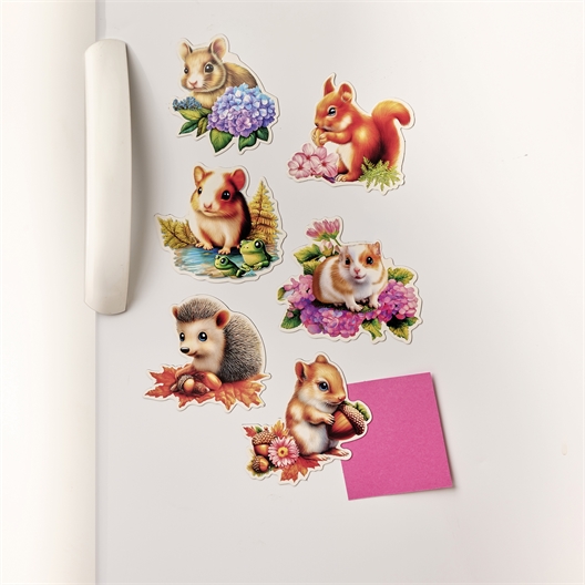 Lot de 6 magnets animaux du jardin
