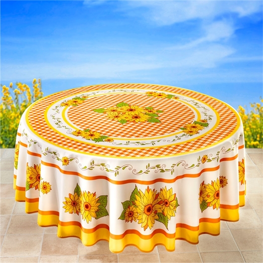 Circular sunflower tablecloth or rectangular