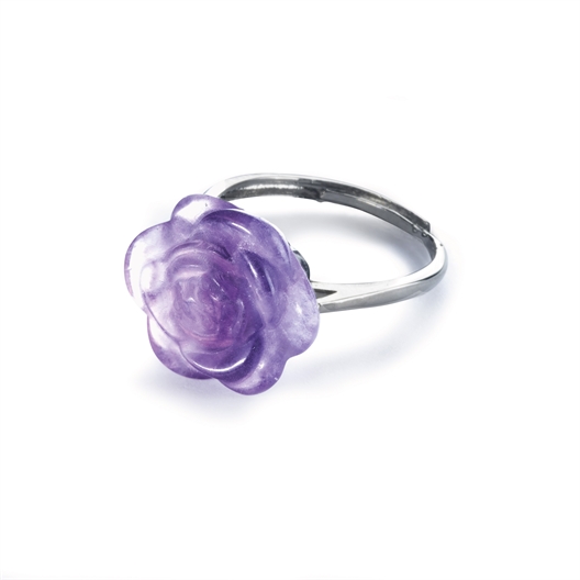 Bague bouton de rose Améthyste