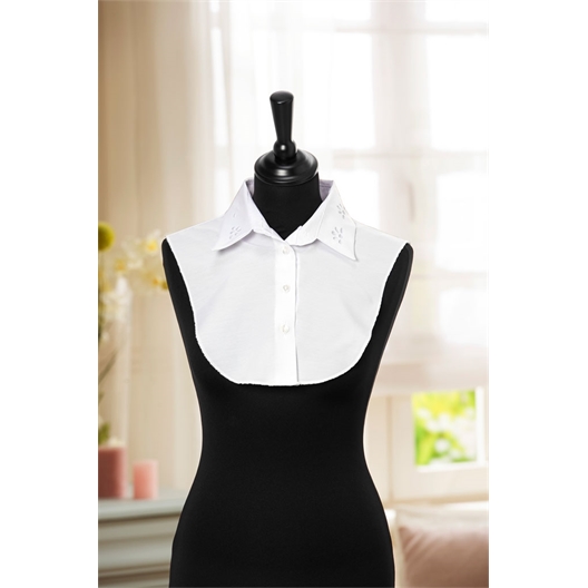Plastron col chemisier Blanc